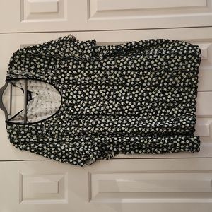 Maggie Barnes, Women's Top,  Size 4X, Black with green, blue design